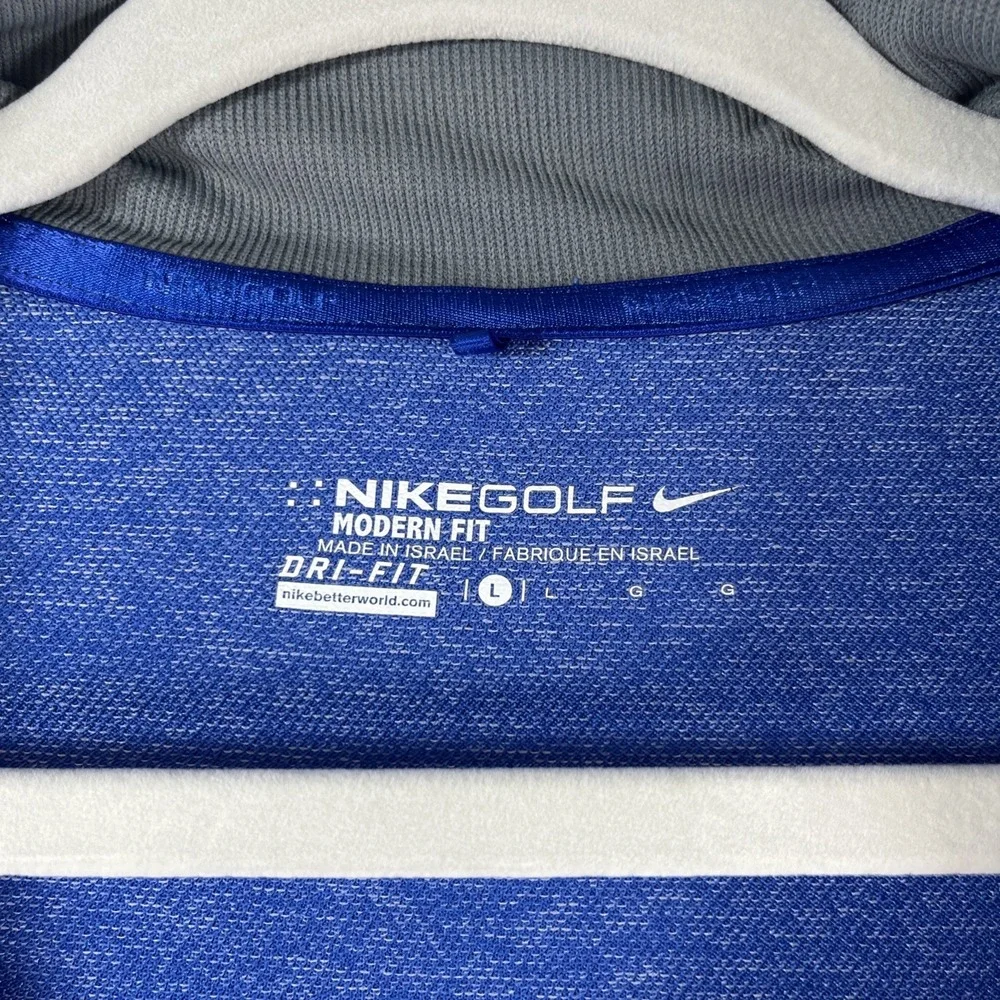 Nike Golf Pullover Mens Large Blue Dri-FIT Quarter Zip Golf Shirt